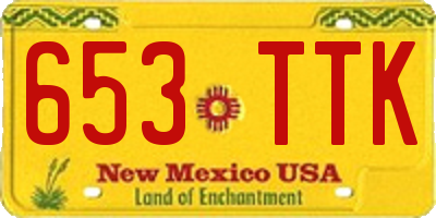 NM license plate 653TTK