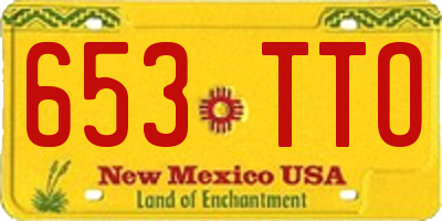 NM license plate 653TTO