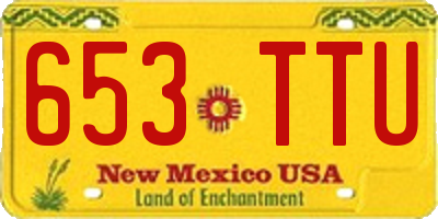 NM license plate 653TTU
