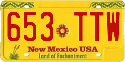 NM license plate 653TTW