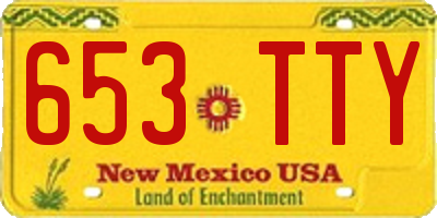 NM license plate 653TTY