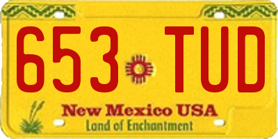 NM license plate 653TUD