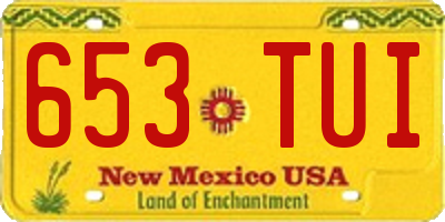 NM license plate 653TUI
