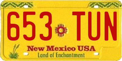 NM license plate 653TUN