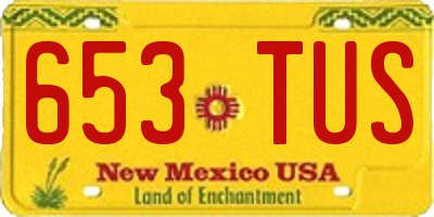 NM license plate 653TUS