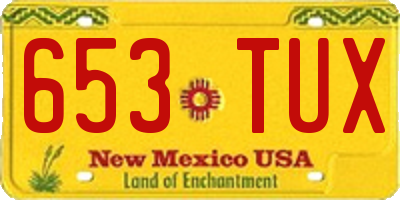 NM license plate 653TUX