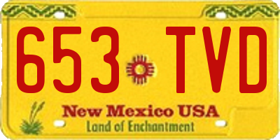 NM license plate 653TVD
