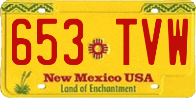 NM license plate 653TVW