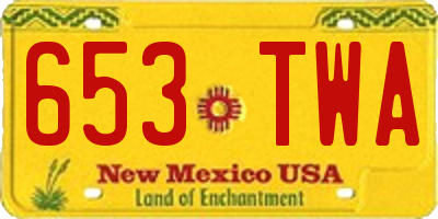 NM license plate 653TWA