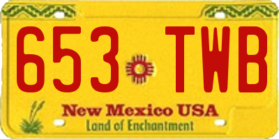 NM license plate 653TWB