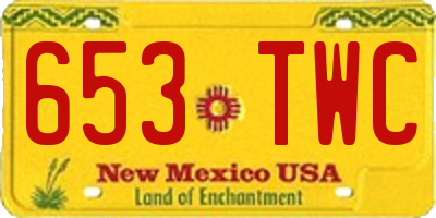 NM license plate 653TWC