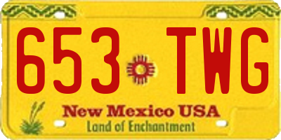NM license plate 653TWG