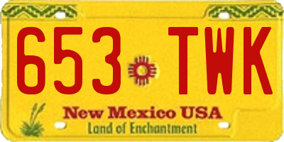 NM license plate 653TWK