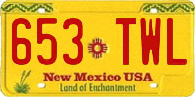 NM license plate 653TWL