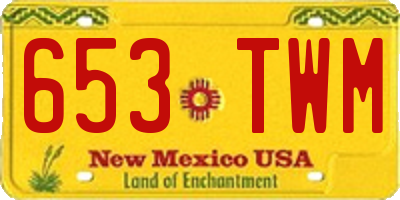 NM license plate 653TWM