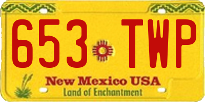 NM license plate 653TWP