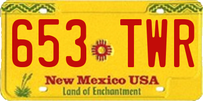 NM license plate 653TWR