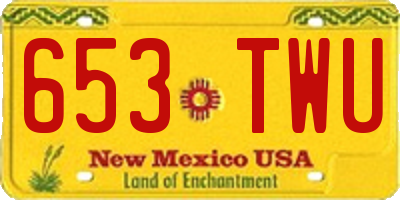 NM license plate 653TWU