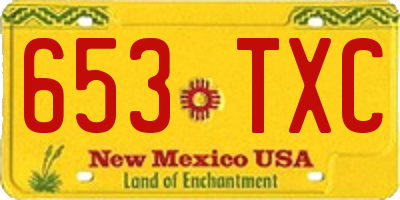 NM license plate 653TXC