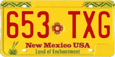NM license plate 653TXG