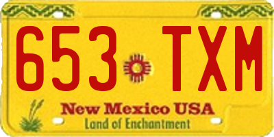 NM license plate 653TXM