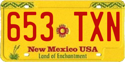 NM license plate 653TXN