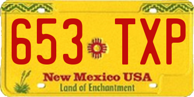 NM license plate 653TXP