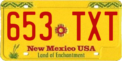 NM license plate 653TXT