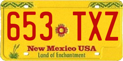 NM license plate 653TXZ