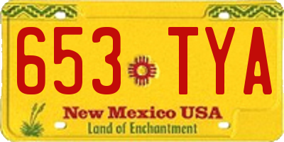 NM license plate 653TYA