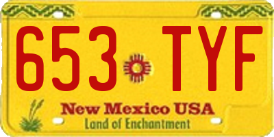 NM license plate 653TYF
