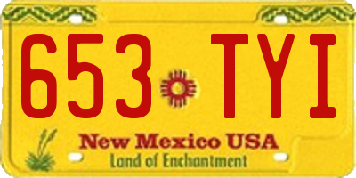 NM license plate 653TYI
