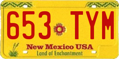NM license plate 653TYM