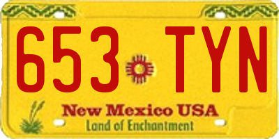 NM license plate 653TYN