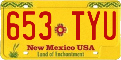 NM license plate 653TYU