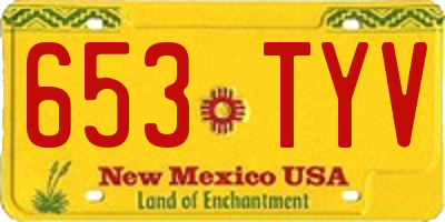 NM license plate 653TYV