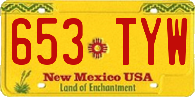 NM license plate 653TYW