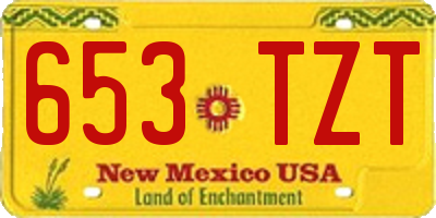 NM license plate 653TZT