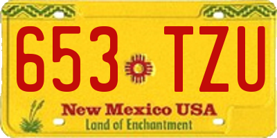 NM license plate 653TZU