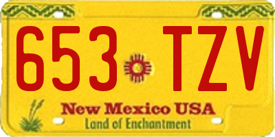 NM license plate 653TZV