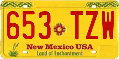 NM license plate 653TZW