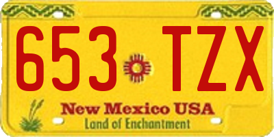 NM license plate 653TZX