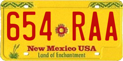 NM license plate 654RAA