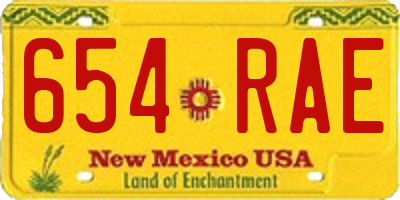 NM license plate 654RAE