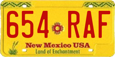 NM license plate 654RAF