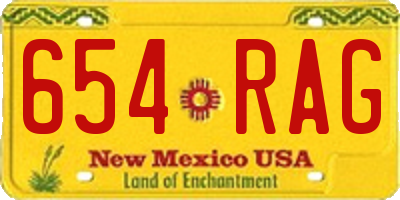 NM license plate 654RAG