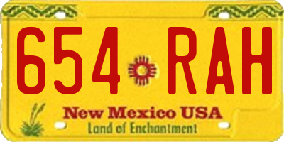 NM license plate 654RAH