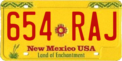 NM license plate 654RAJ