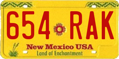 NM license plate 654RAK