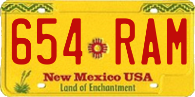 NM license plate 654RAM